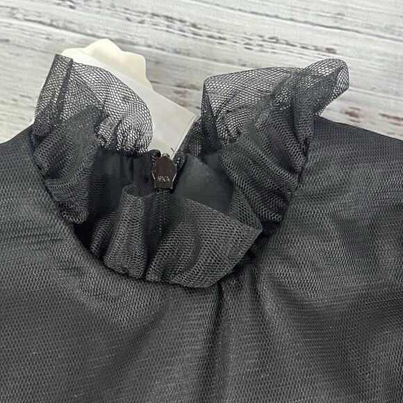 PETITE JR Baby Girl Black Dress XS 3-6 mths Bonnet Hair Bow Wedding Dedication 3 - Picture 3 of 13